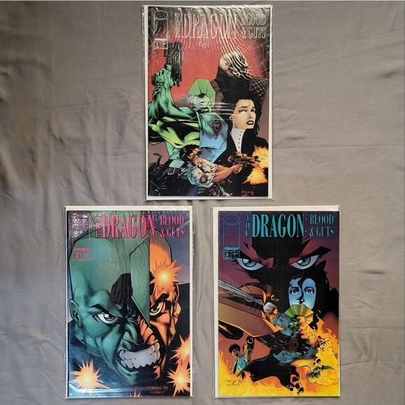 Image Comics "The Dragon: Blood & Guts" issues 1-3 complete set - vintage 1995 - Picture 1 of 8